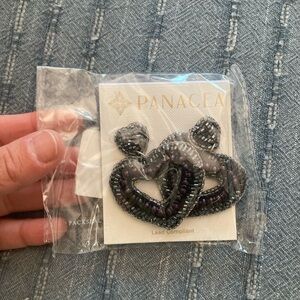 Nordstrom Panacea Iridescent Black Heart Drop Earrings